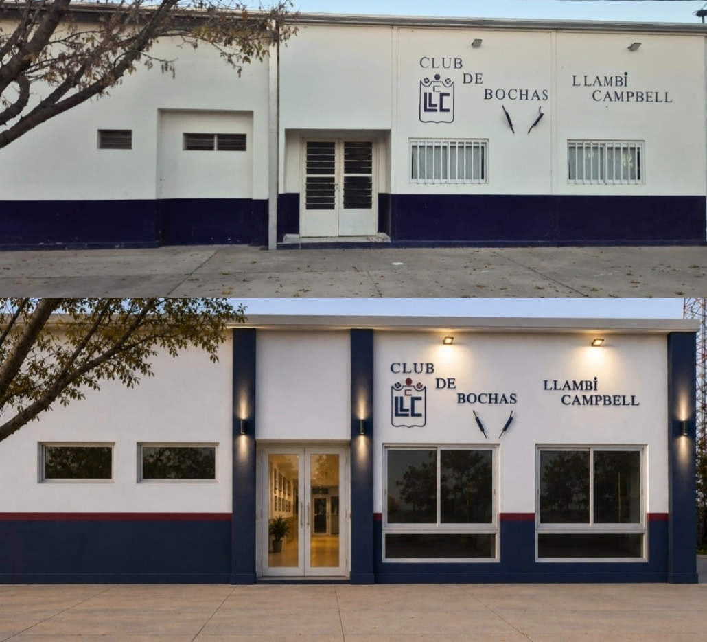 El Club de Bochas de Llambi Campbell renueva su fachada, lanza licitación del bar y organiza una venta de pollos por el Día del Padre